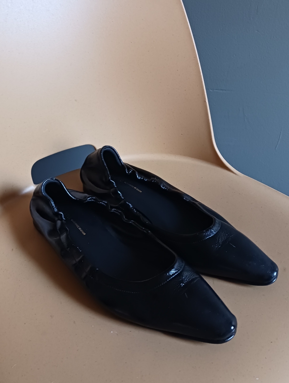 Margaux Roma Flat Black Patent Leather Shoes Size 41